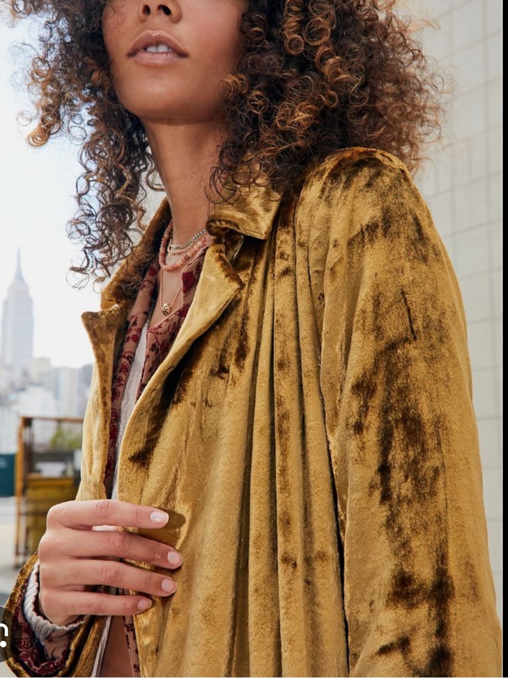 Free People Sienna Crushed Velvet duster jacket
